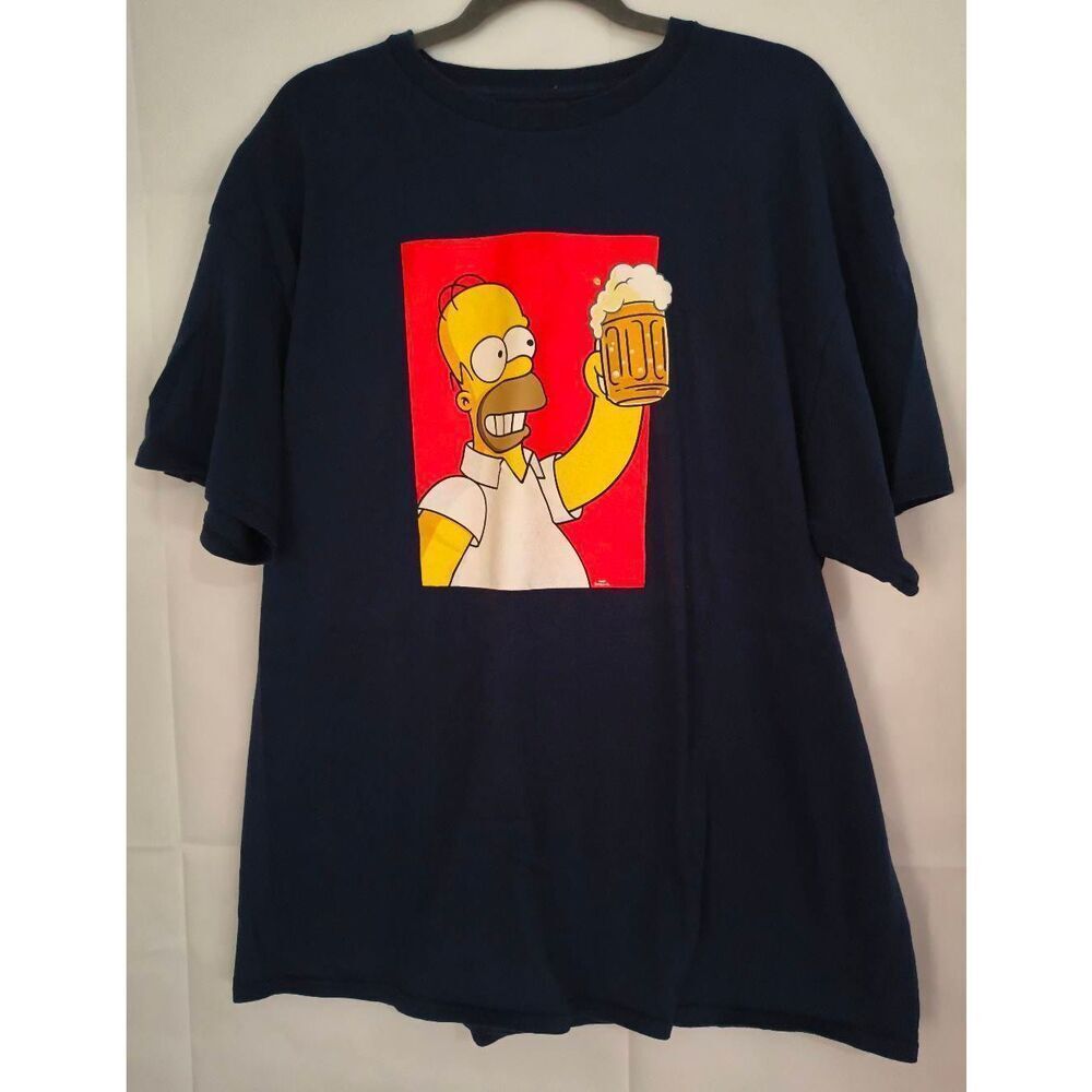 The Simpsons 20th Century Fox Homer Simpson Beer Tee Shirt Navy graphic print Si